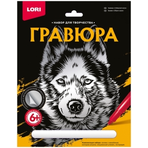 Гравюра с эффектом серебра Lori "Сибирский хаски", 23,5*17,5см
