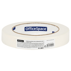 Клейкая лента малярная OfficeSpace, 19мм*50м, ШК Клейкая лента малярная OfficeSpace, 19мм*50м, ШК