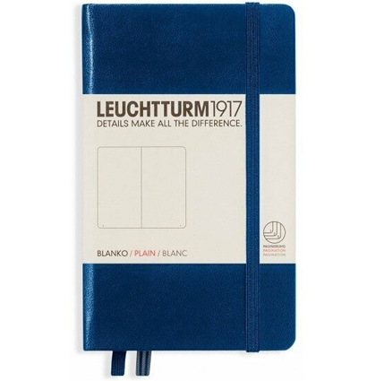 Блокнот Leuchtturm1917 Classic A6 (9x15см.) 80г/м2 - 187 стр. нелинованный, твердая обложка, цвет: Синий Неви