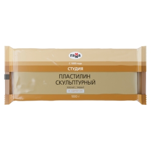 Пластилин скульптурный Гамма "Студия", телесный, твердый, 1кг, пакет