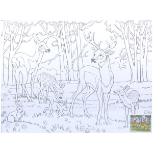 Холст на картоне с контуром Сонет "Олени", 30*40см
