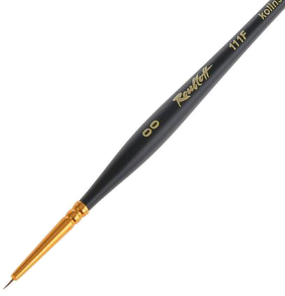 Кисть Roubloff колонок №00 круглая для акварели, гуаши и масла с фигурной чёрной ручкой купить в магазине ArtCraft.Space с доставкой по всему миру