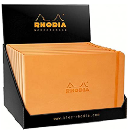 Блокнот Rhodia Webnotebook, А5, оранжевый, твердая обложка, точка, 96л, кремовый, 90г/м2, сшивка 118,