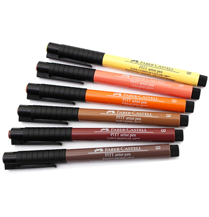 Набор брашпенов "Оттенки Земли" Faber-Castell Pitt Artist Pen Brush 6 цветов купить в художественном магазине ArtCraft.Space с доставкой по РФ и СНГ Набор брашпенов "Оттенки Земли" Faber-Castell Pitt Artist Pen Brush 6 цветов купить в художественном магазине ArtCraft.Space с доставкой по РФ и СНГ