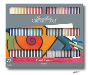 Набор необоженной сухой пастели "PASTEL CARRE", 72 цвета в картонной коробке, размер пастели 7х7 мм, длина пастели 72 мм