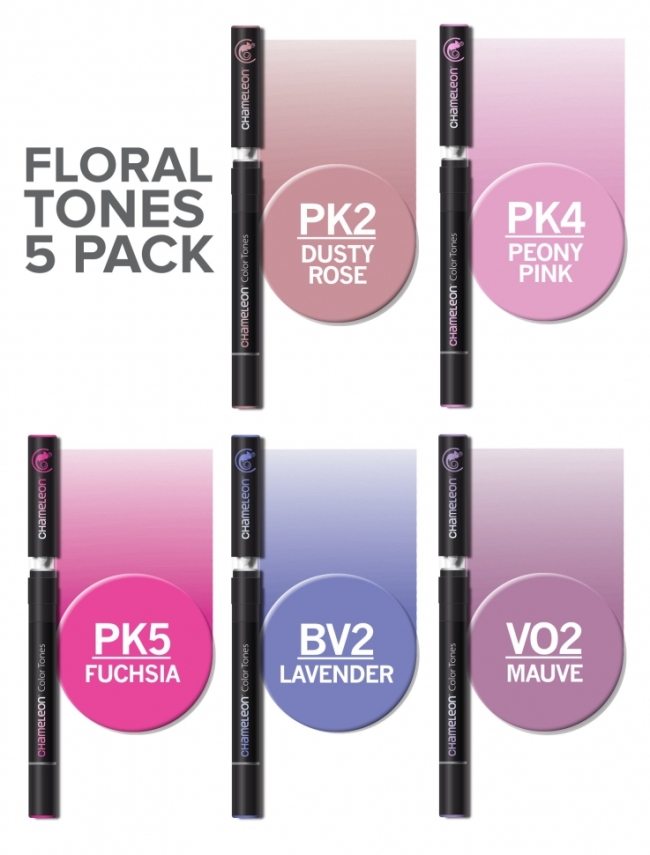 Наборы маркеров из 5 штук "Цветочные оттенки"