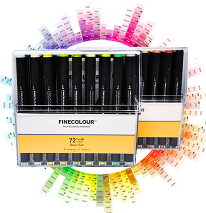 Набор маркеров для рисования Finecolour Brush Mini 72 цвета в кейсе купить в магазине маркеров ArtCraft.Space с доставкой по всему миру