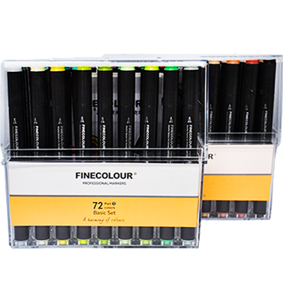 Набор маркеров для рисования Finecolour Brush Mini 72 цвета в кейсе купить в магазине маркеров ArtCraft.Space с доставкой по всему миру