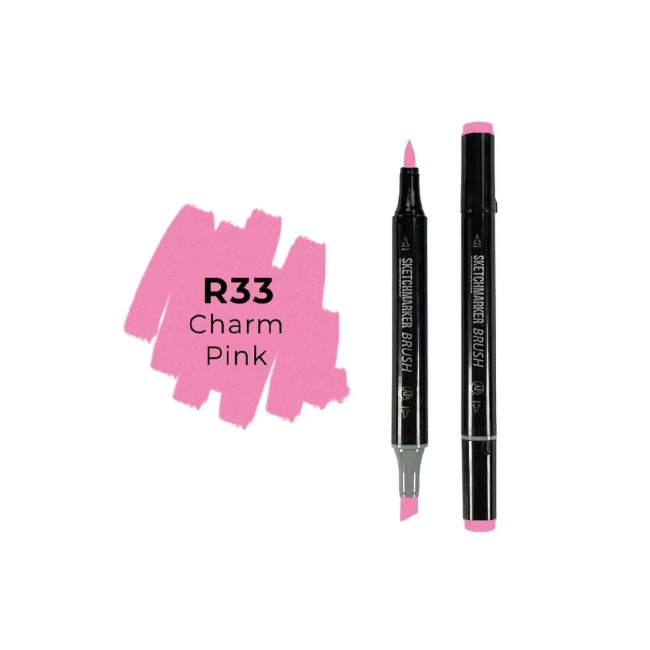 Маркер SKETCHMARKER Brush двухсторонний на спирт.основе цв.R33 Очаровательный розовый
