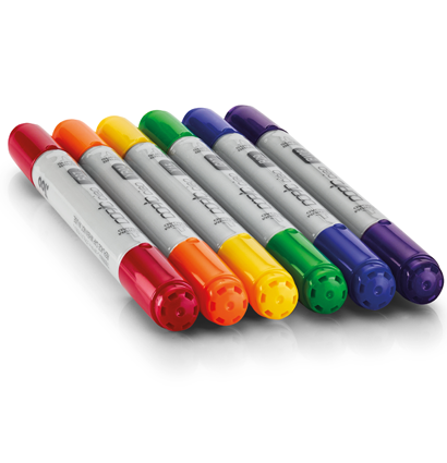 Набор маркеров Copic Ciao Primary 6 цветов для скетчей в пластиковом кейсе (основные цвета) купить в магазине маркеров ArtCraft.Space с доставкой по РФ и СНГ