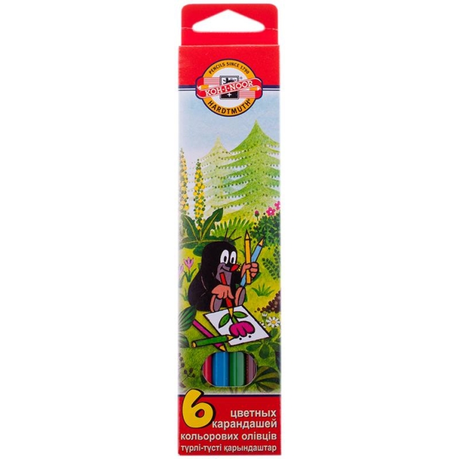 Карандаши цветные Koh-I-Noor Крот 6 цветов в картонной упаковке купить в магазине ArtCraft.Space