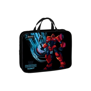 Папка текстильная с ручками 1 отделение, А4 Berlingo "Warrior Robot", 350*265*80мм, текстиль, на молнии