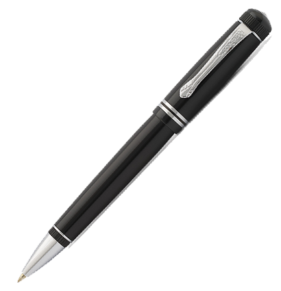 Ручка шариковая KAWECO DIA2 1.0мм черный корпус с хромированными вставками,