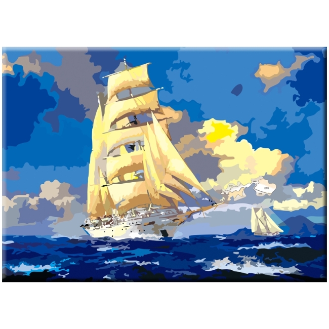 Холст на картоне с контуром Сонет "Парусник в море", 30*40см Холст на картоне с контуром Сонет "Парусник в море", 30*40см
