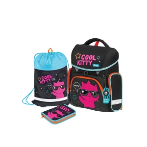 Ранец Forst F-Set "Cool kitty" 35*29*16 см, 1 отделение, 3 кармана, анатомическая спинка, пенал, мешок для обуви