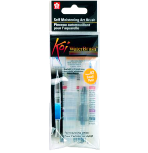 Кисть акварельная Koi с резервуаром для воды №2 Кисть маленькая, Кисть акварельная Koi с резервуаром для воды №2 Кисть маленькая,