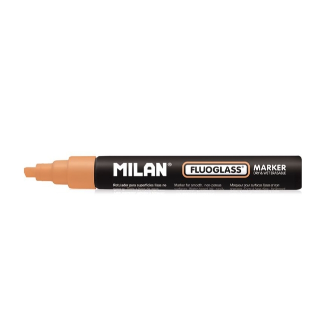Маркер меловой Milan Fluoglass скошенный 2-4мм Оранжевый