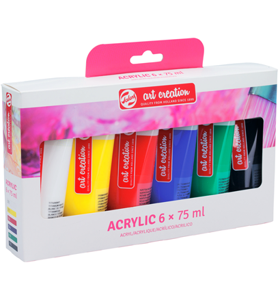 Акриловые краски Art Creation Royal Talens набор 6 цветов в тубах 75 мл купить в магазине красок и кистей ArtCraft.Space с доставкой по РФ и СНГ
