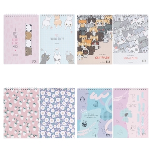 Блокнот А5 60л. на гребне MESHU, пластиковая обложка, МИКС