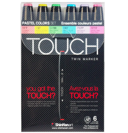 Купить набор скетчинг маркеров Тач Touch Twin 6 штук пастельные цвета в интернет-магазине маркеров ArtCraft.Space