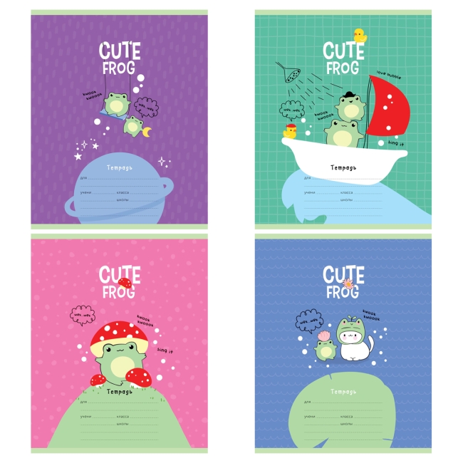 Тетрадь 12л., клетка MESHU "Cute frog" Тетрадь 12л., клетка MESHU "Cute frog"