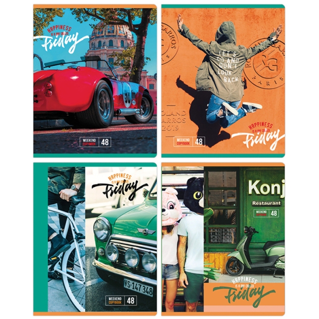Тетрадь 48л., А5, клетка BG "Weekend", эконом
