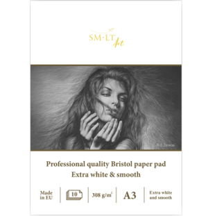 Альбом SMLT Art Bristol 308г/м2 A3 10л экстрабелый склейка,