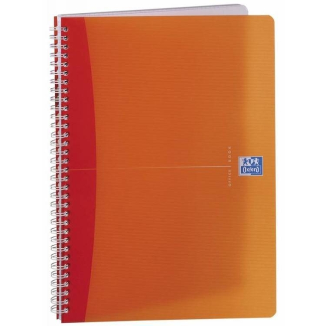 Бизнес-тетрадь OXFORD My Colours  A4 клетка  90л двойная спираль закладка пластиковая обложка 5шт цв.ассортименте