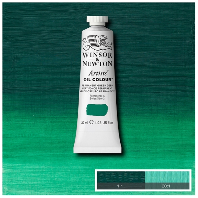 Масляные художественные краски, 37 мл, перманентный насыщенно-зеленый
