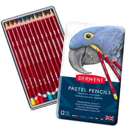 Набор пастельных карандашей Derwent Pastel Pencils 12 цветов в металлическом кейсе купить в фирменном магазине товаров для рисования ArtCraft.Space с доставкой по РФ и СНГ