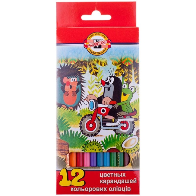 Карандаши цветные Koh-I-Noor Крот 12 цветов в картонной упаковке купить в художественном магазине ArtCraft.Space