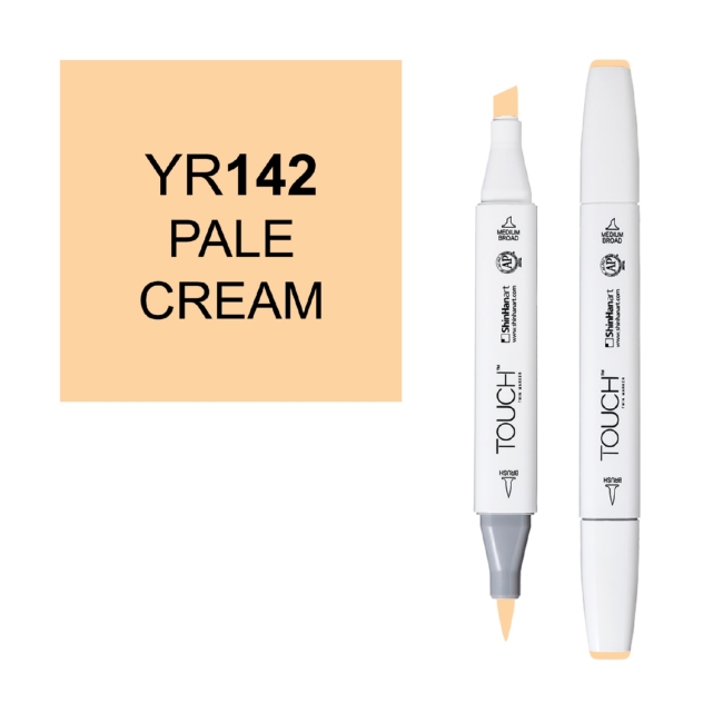 Маркер двухсторонний спиртовой  TOUCH TWIN BRUSH YR142 Кремовый бледный