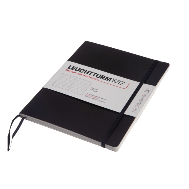 Блокнот Leuchtturm1917 Composition B5 (17.8x25.4см.) 80г/м2 - 123 стр. в точку, мягкая обложка, цвет: Черный
