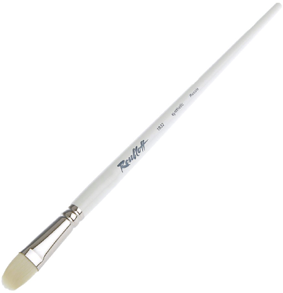 Кисть Roubloff синтетика  №20 овальная белая для акрила, гуаши, масла с длинной ручкой купить в художественном магазине ArtCraft.Space с доставкой по всему миру