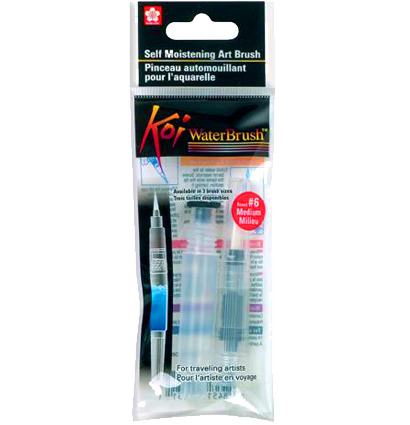 Кисть с резервуаром для воды Sakura Koi Waterbrush №6 срендняя для акварели купить в художественном магазине ArtCraft.Space с доставкой по РФ и СНГ