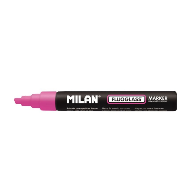 Маркер меловой Milan Fluoglass скошенный 2-4мм Розовый