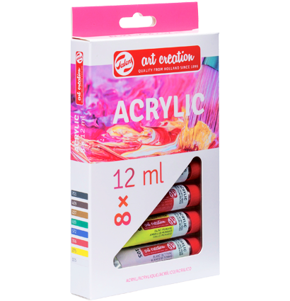 Набор акриловых красок Art Creation Acrylic для рисования 8 цветов в тубах по 12 мл купить в художественном магазине ArtCraft.Space с доставкой по РФ и СНГ