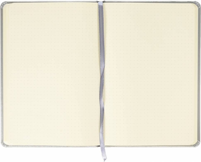 Блокнот Rhodia Webnotebook, А5, серебристый, твердая обложка, точка, 96л, кремовый, 90г/м2, сшивка 1,