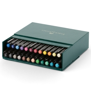 Набор капиллярных ручек Faber-Castell "Pitt Artist Pen Brush" ассорти, 24шт., студийная коробка