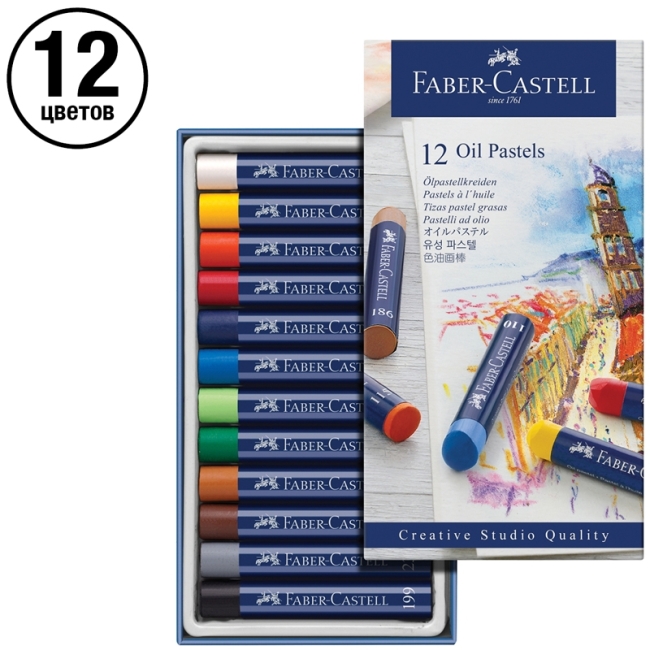 Пастель масляная Faber-Castell "Oil Pastels", 12 цветов, картон. упак. Пастель масляная Faber-Castell "Oil Pastels", 12 цветов, картон. упак.