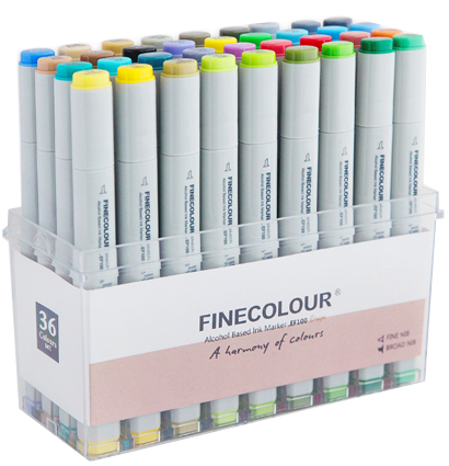 Набор маркеров Finecolour Sketch 36 цветов для скетчей в фирменном кейсе файнколор купить в магазине маркеров ArtCraft.Space с доставкой по РФ и СНГ