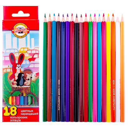 Карандаши цветные Koh-I-Noor Крот 18 цветов в картонной упаковке купить в художественном магазине ArtCraft.Space