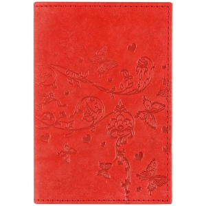 Обложка для паспорта OfficeSpace "Вдохновение", кожа, тиснение, красная
