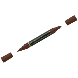 Маркер акварельный пигментированный Faber-Castell "Albrecht Durer", цвет 175 темная сепия, двухстор., кистев./пулевид.