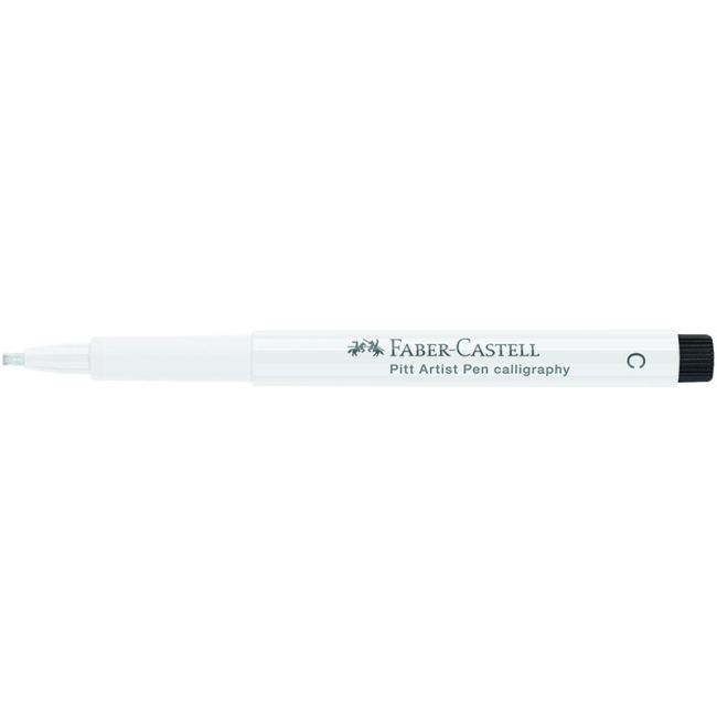 Ручка капиллярная Faber-Castell "Pitt Artist Pen Calligraphy" цвет 101 белый, С=2,5мм, пишущий узел каллиграфический