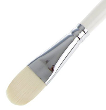 Кисть Roubloff синтетика  №22 овальная белая для акрила, гуаши, масла с длинной ручкой купить в художественном магазине ArtCraft.Space с доставкой по всему миру