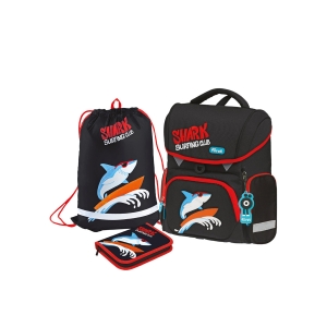 Ранец Forst F-Set "Shark club" 35*29*16 см, 1 отделение, 3 кармана, анатомическая спинка, пенал, мешок для обуви