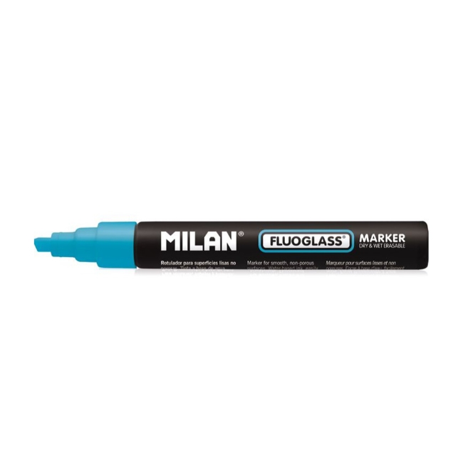Маркер меловой Milan Fluoglass скошенный 2-4мм Синий