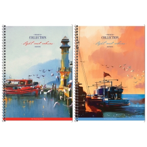 Тетрадь 96л., А4, клетка на гребне ArtSpace "Винтаж. Пейзажи"