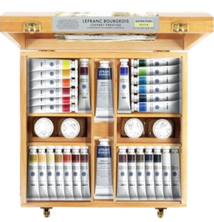 Набор масляных красок LB EXTRA FINE PRESTIGE 28 цв*20мл + 2 цв.*60 мл деревянный ящик,